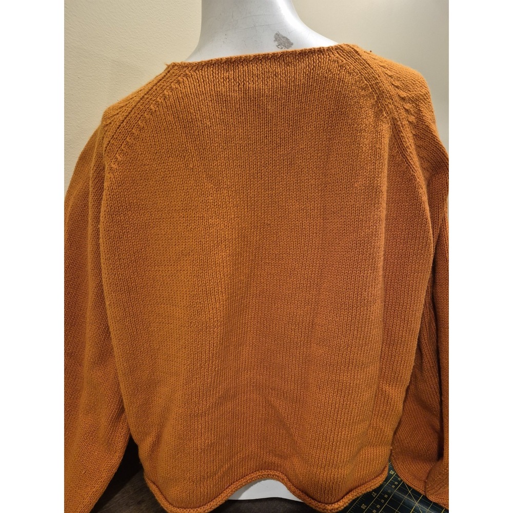 Banana Republic Orange Knit Boatneck Raglan Long Sleeve Sweater Size S EUC - Picture 5 of 11